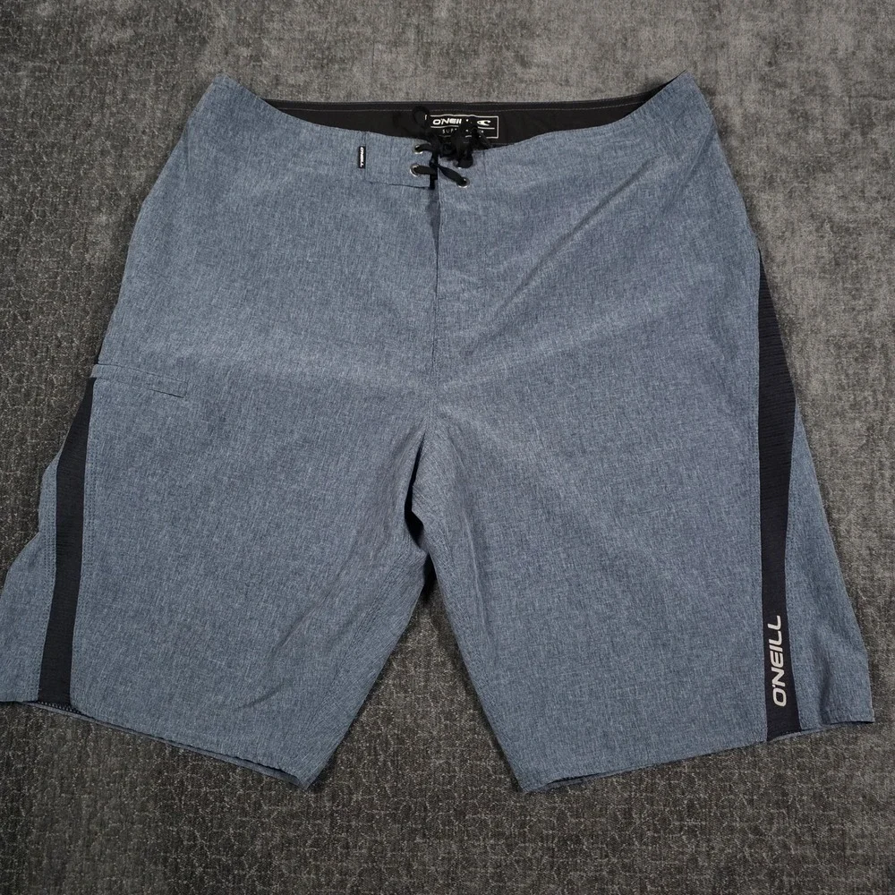 ONeill Superfreak Mens Size 34 Board Shorts Blue Black Swim Trunks 10